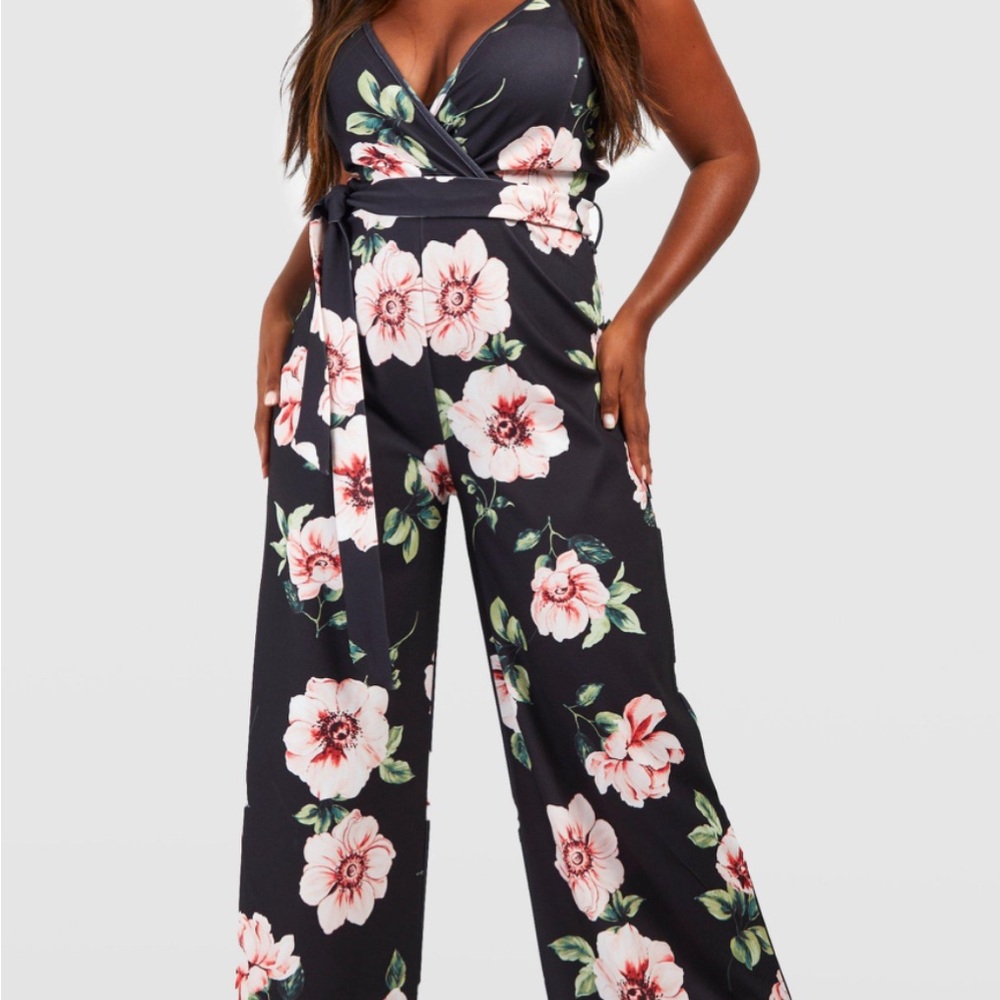 Floral Black Jumpsuit